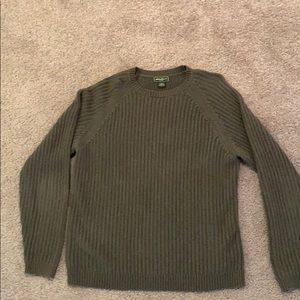 Dark Green Eddie Bauer Cable Knit Sweater